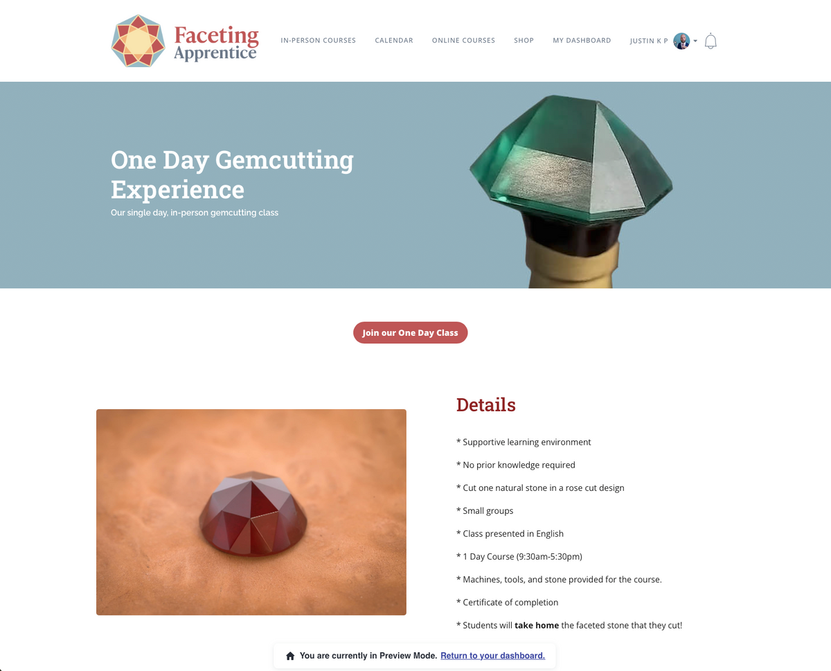 One Day Lyon Gemcutting Experience 2026