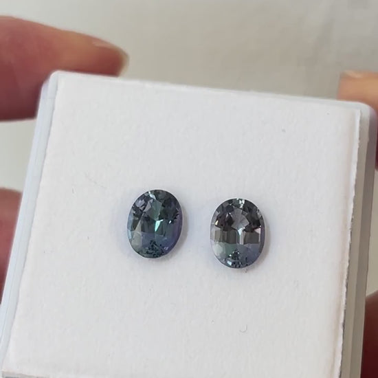 Peacock Tanzanite pair 2.55ct